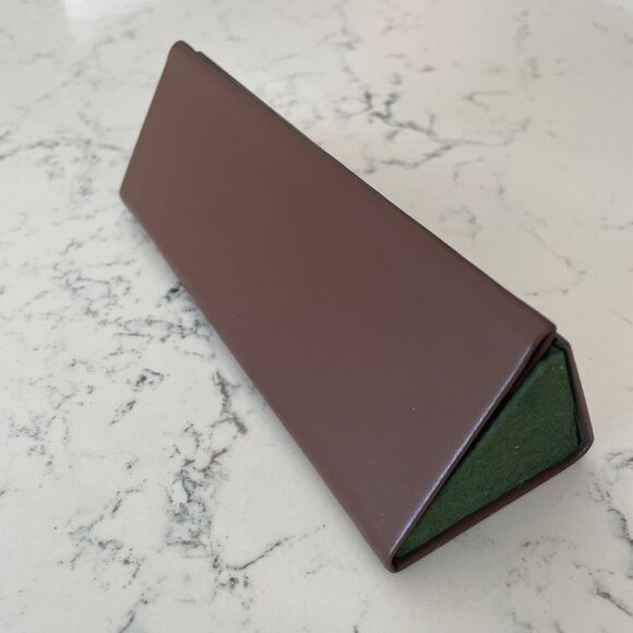 Ducks Unlimited EyeGlass Case Triangular Leather Magnetic Flap Brown Sunglasses‎ - Picture 1 of 5